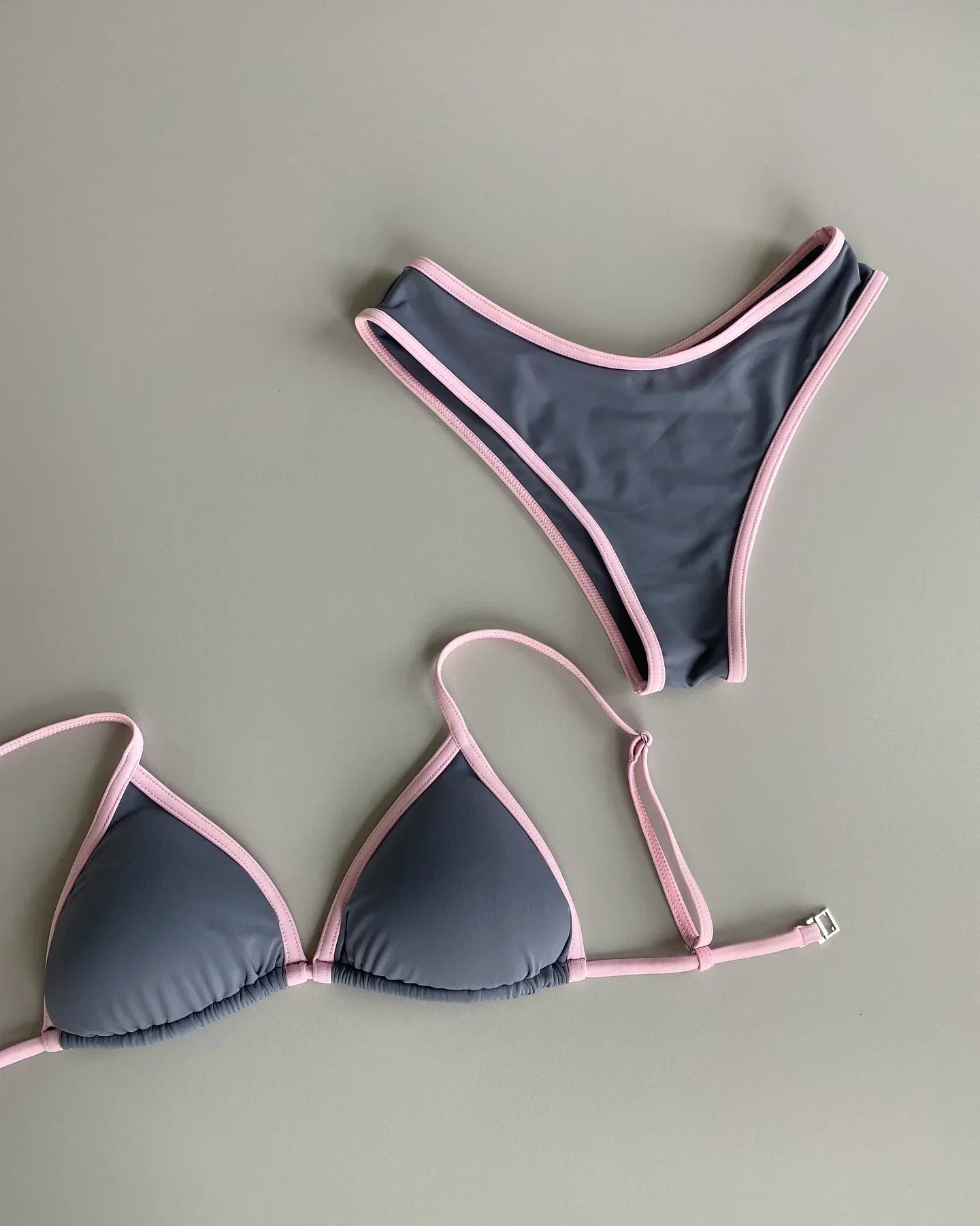 Contrast Minimalist Bikini Set