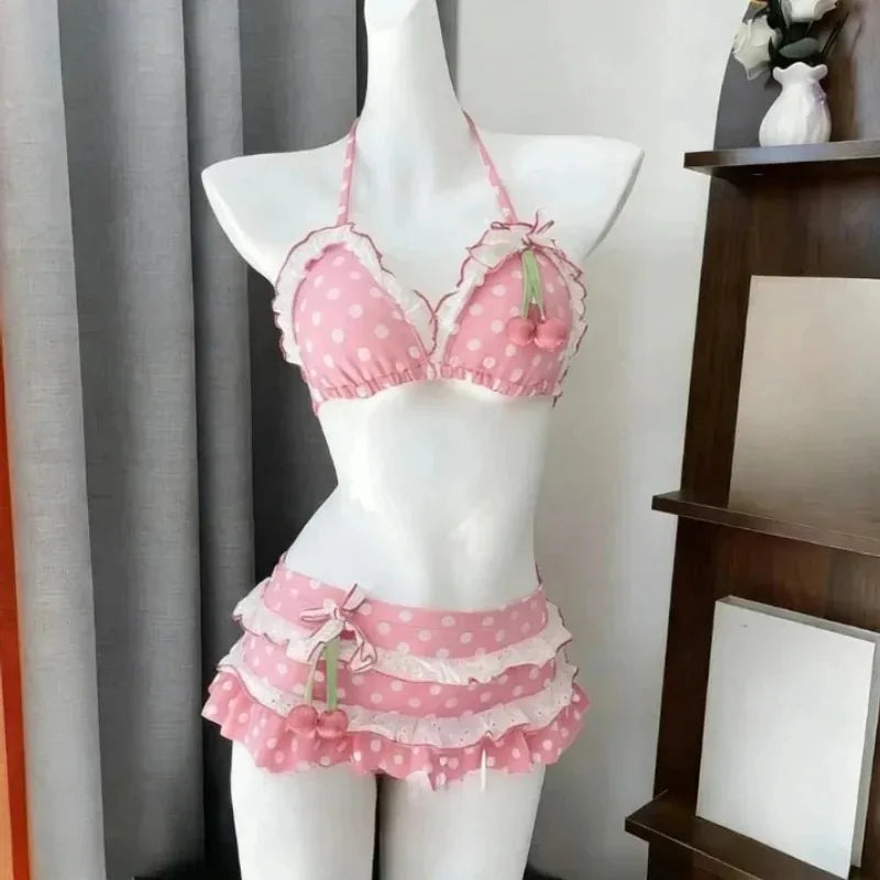 Sweet Pink Bow Bikini Set