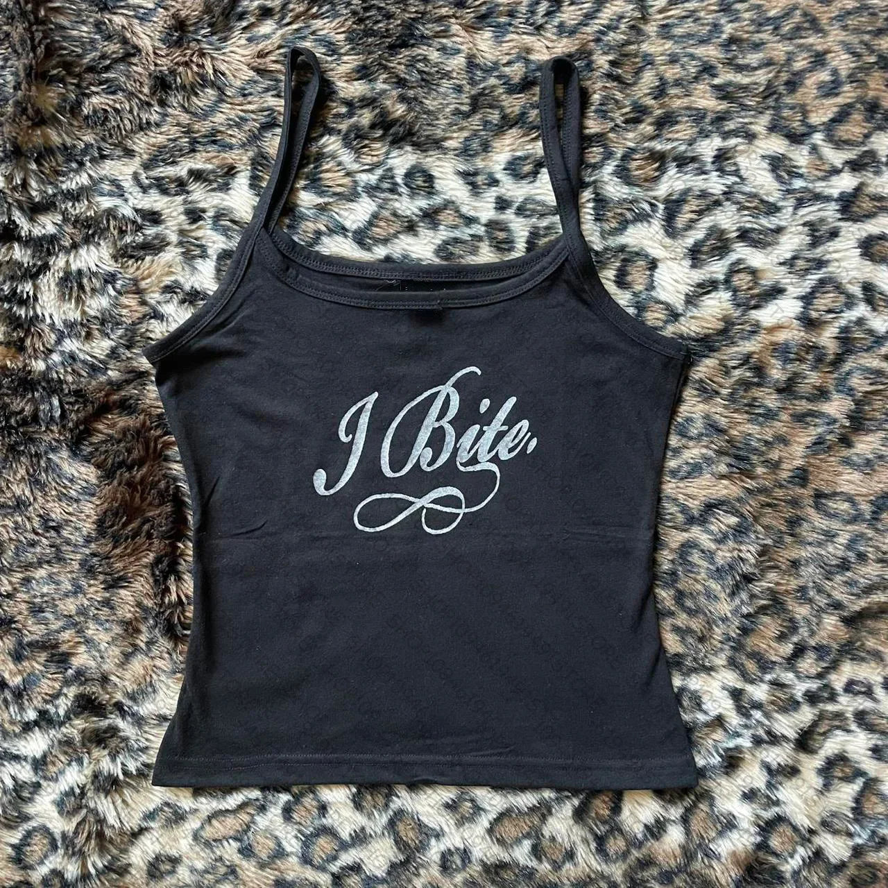 Y2K "I Bite" Vintage Style Crop Top