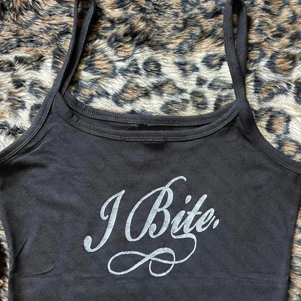 Y2K "I Bite" Vintage Style Crop Top