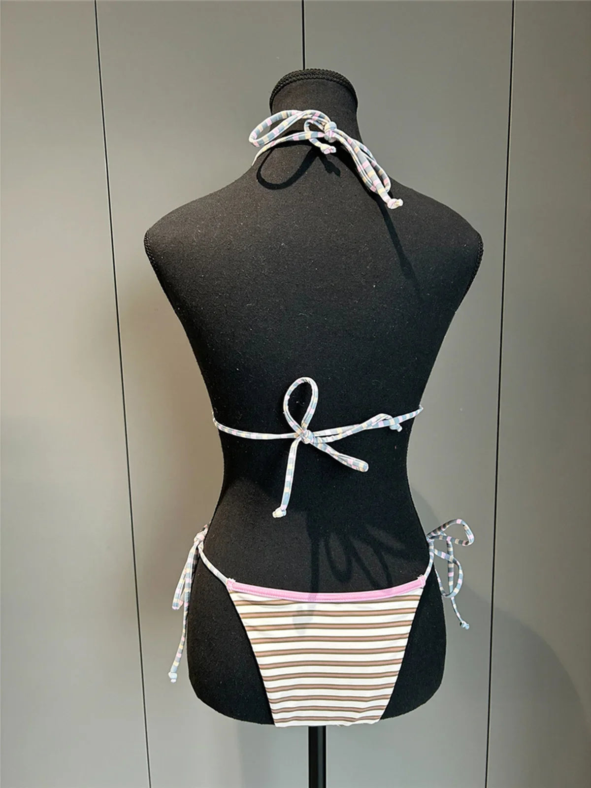 Playful Striped Polka-Dot Bikini