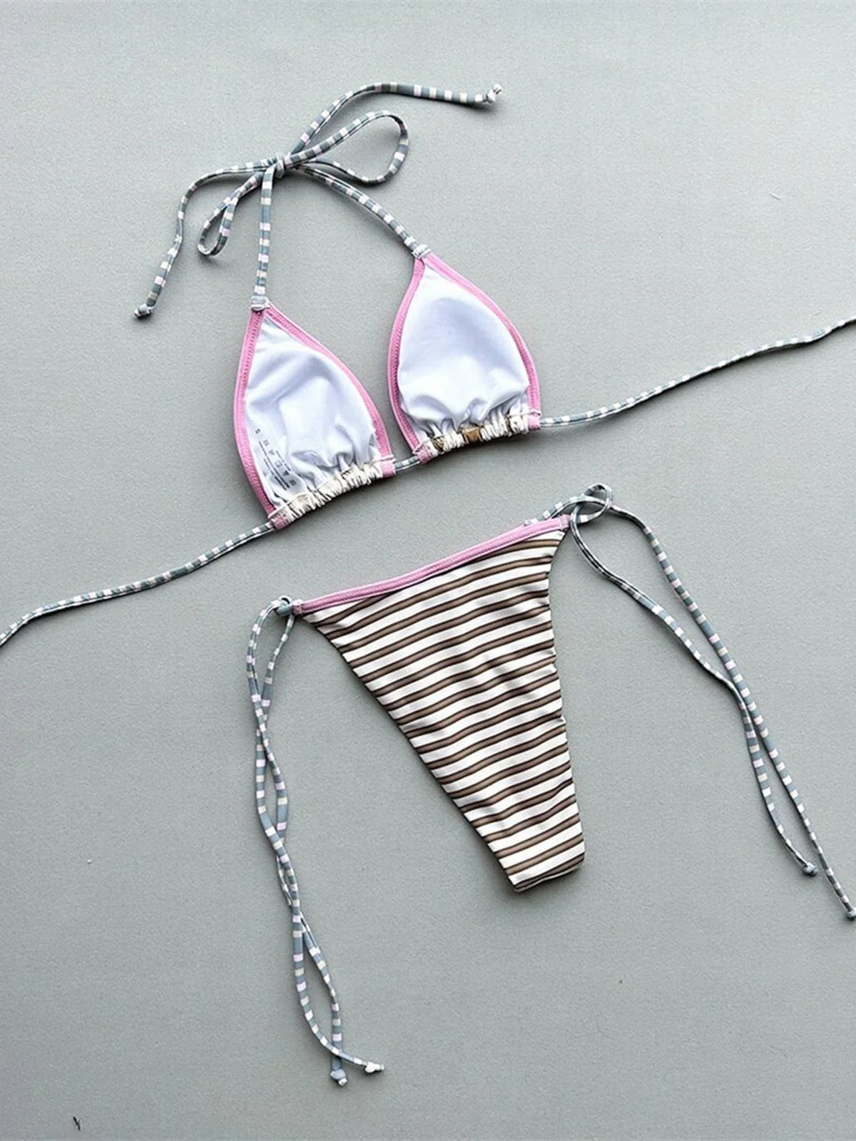 Playful Striped Polka-Dot Bikini
